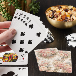 Baraja De Cartas Patrón floral de rosa vintage | Pastel elegante
