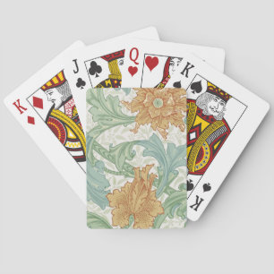 Baraja De Cartas Patrón floral de un solo stem de William Morris