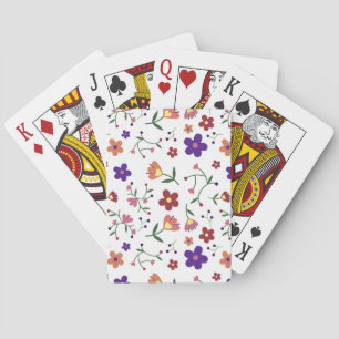 Baraja De Cartas Patrón floral dibujado a mano