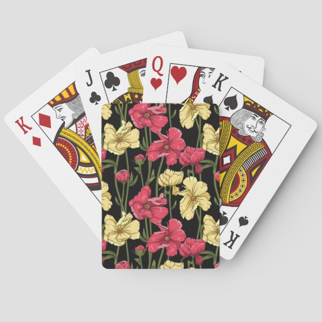 Baraja De Cartas Patrón floral elegante 2 (Reverso)