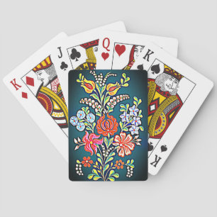 Baraja De Cartas Patrón floral húngaro  