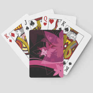 Baraja De Cartas Patrón floral magenta