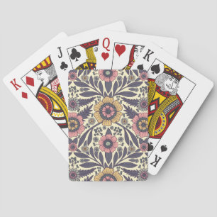 Baraja De Cartas Patrón floral rosa y azul sin problemas