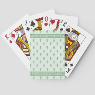 Baraja De Cartas Patrón floral verde