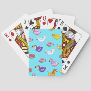 Baraja De Cartas Patrón flotante de la piscina de verano