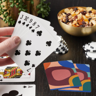 Baraja De Cartas Patrón geométrico abstracto de mediados de siglo