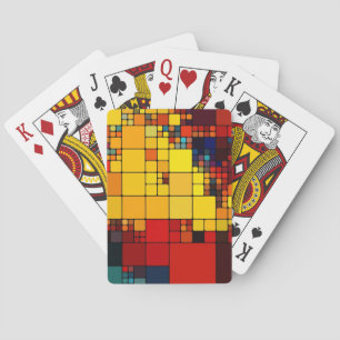 Baraja De Cartas Patrón geométrico abstracto del arcoiris vibrante