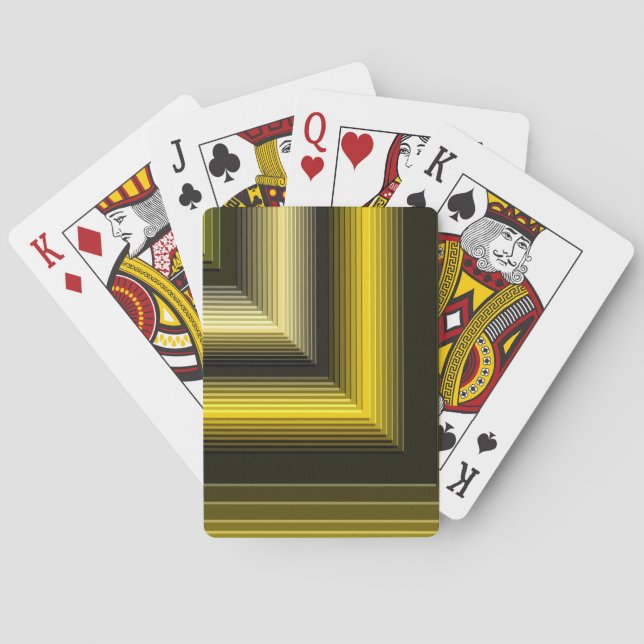 Baraja De Cartas patrón geométrico amarillo negro (Reverso)