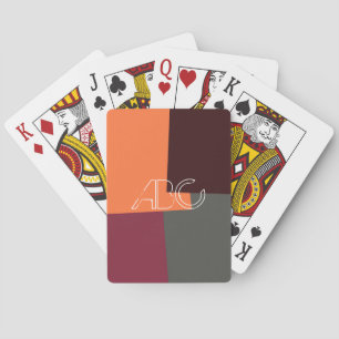 Baraja De Cartas Patrón geométrico de color retro moderno #5