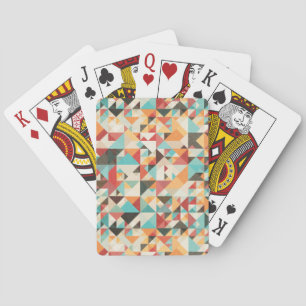 Baraja De Cartas Patrón geométrico de tonos de tierra