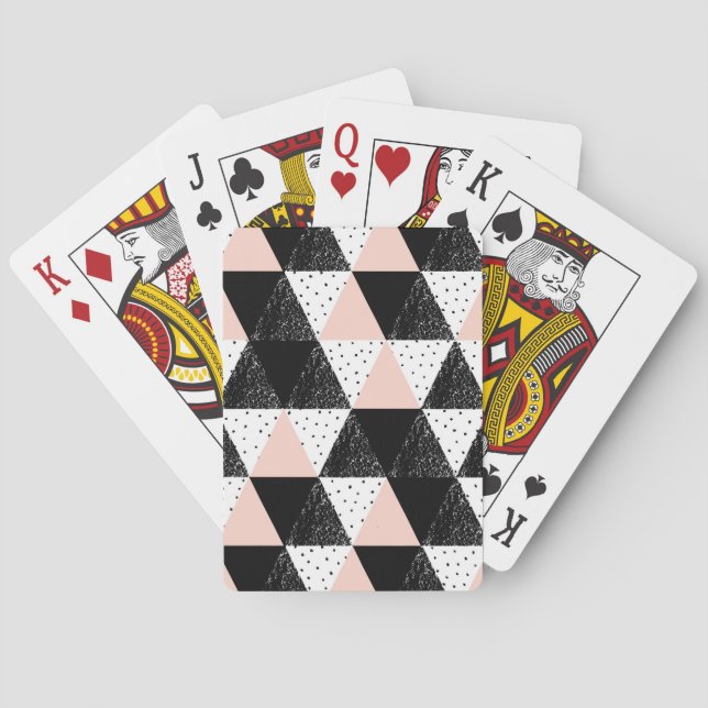 Baraja De Cartas Patrón geométrico de triángulo dibujado a mano (Reverso)