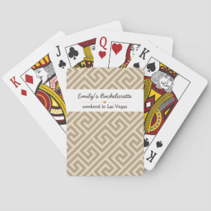 Baraja De Cartas Patrón geométrico dorado de soltera