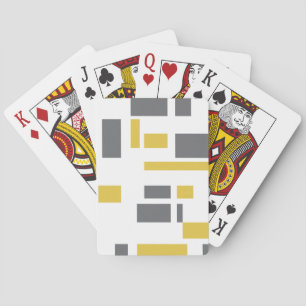 Baraja De Cartas Patrón geométrico gris amarillo moderno, simple y