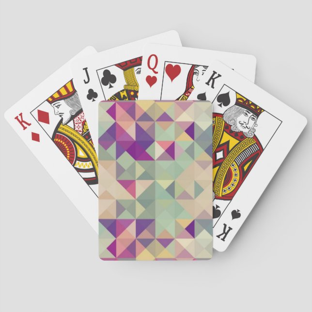 Baraja De Cartas Patrón Geométrico Hipsters Vintage. (Reverso)