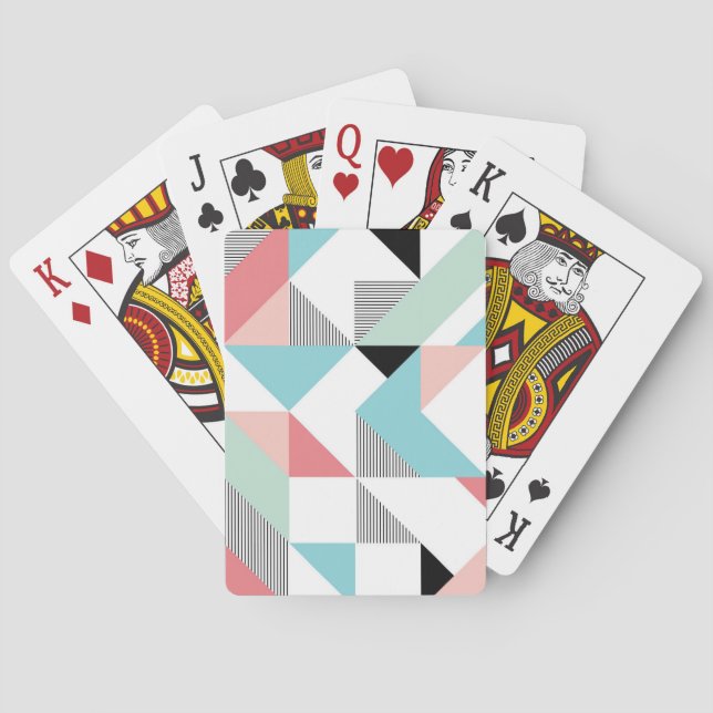Baraja De Cartas Patrón geométrico moderno (Reverso)