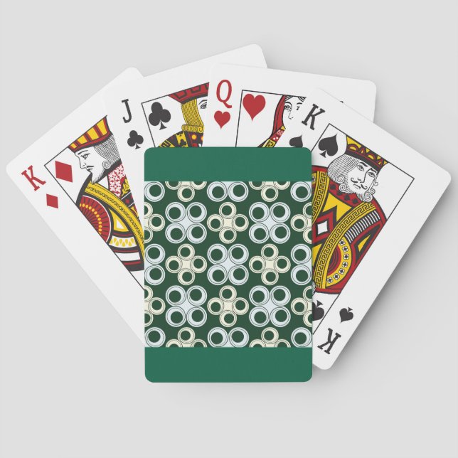 Baraja De Cartas Patrón Geométrico Retro de Círculos (Reverso)