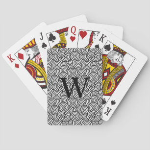 Baraja De Cartas Patrón giratorio japonés - blanco y negro