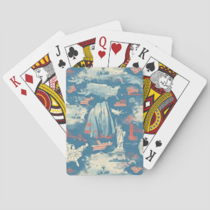 Baraja De Cartas Patrón histórico estadounidense vintage (3)