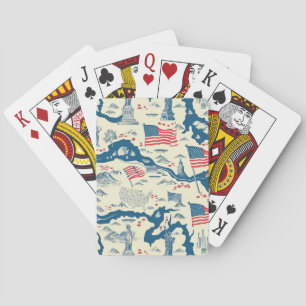 Baraja De Cartas Patrón histórico estadounidense vintage (4)
