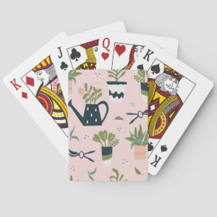 Baraja De Cartas Patrón Impreso de Jardinería Rosa Caprichoso