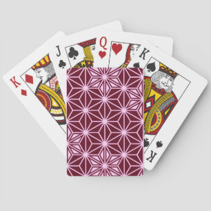 Baraja De Cartas Patrón japonés Asanoha - burdeos