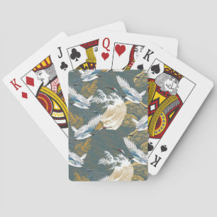 Baraja De Cartas Patrón japonés de aves de gránulas vintage