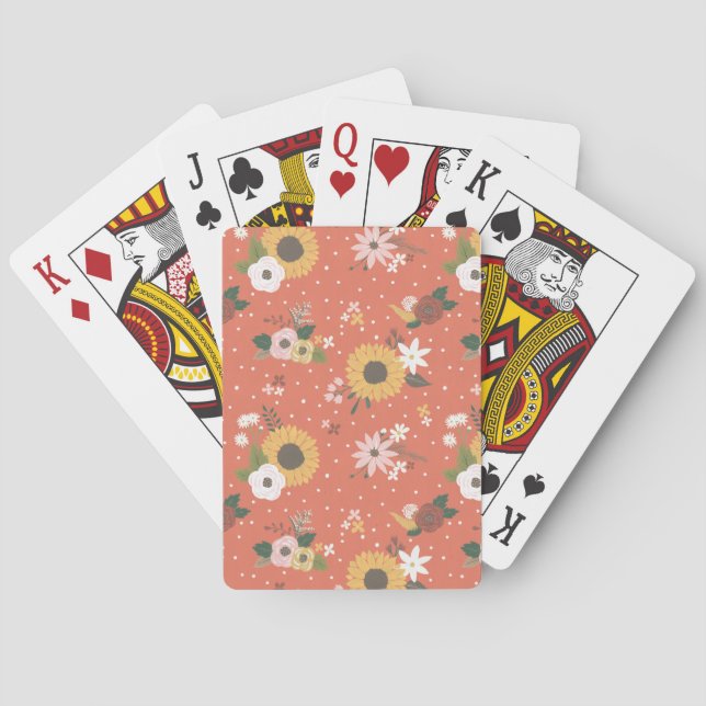 Baraja De Cartas Patrón jardín de otoño (Reverso)