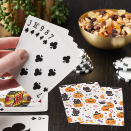 Baraja De Cartas Patrón Kawaii de Halloween con Calabazas Adorables