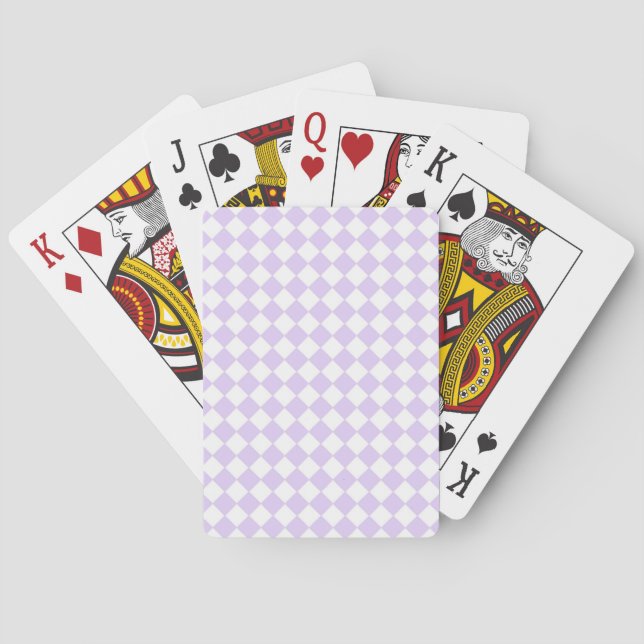 Baraja De Cartas Patrón Lilac Purple Diamond Checkered (Reverso)