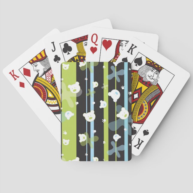 Baraja De Cartas Patrón lindo con osos pequeños (Reverso)