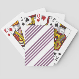 Baraja De Cartas Patrón malva morado y blanco de cinco rayas