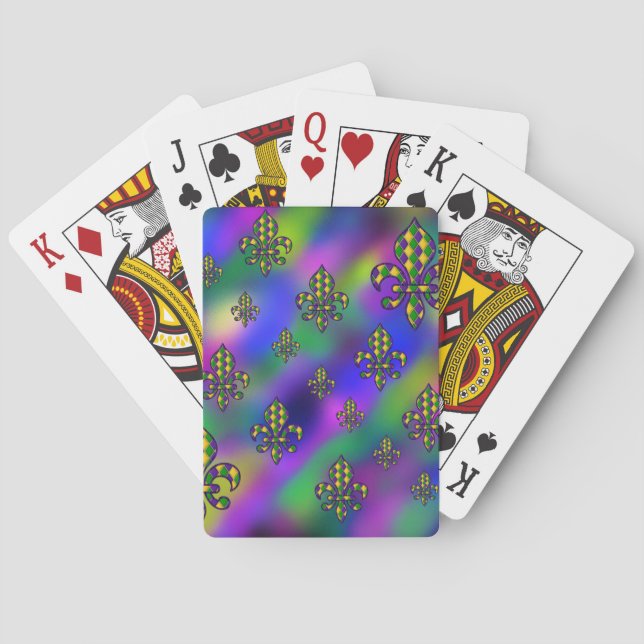 Baraja De Cartas Patrón Mardi Gras (Reverso)