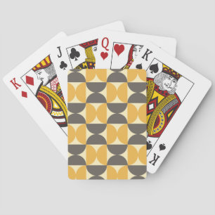 Baraja De Cartas Patrón marrón y oro moderno de mediados del siglo
