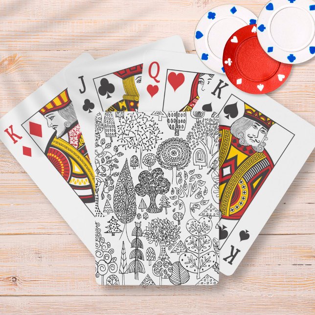 Baraja De Cartas Patrón moderno de árboles blancos y negros (Subido por el creador)