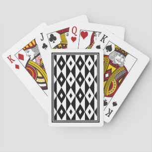 Baraja De Cartas Patrón moderno retro blanco negro Lozenges