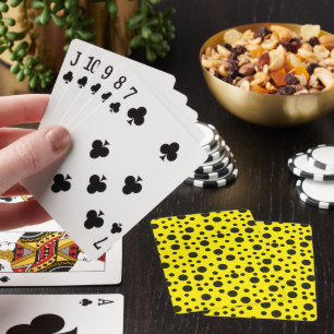 Baraja De Cartas Patrón moderno simple de polka negro punto amarill