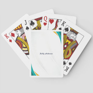 Baraja De Cartas Patrón moderno verde y amarillo con Rótulo Persona