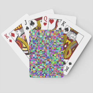 Baraja De Cartas Patrón multicolor de formas de cuadrados abstracto