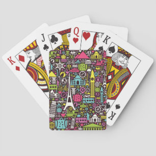 Baraja De Cartas Patrón Neon World Icons