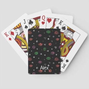 Baraja De Cartas Patrón ocular malvado monogramado Añadir nombre