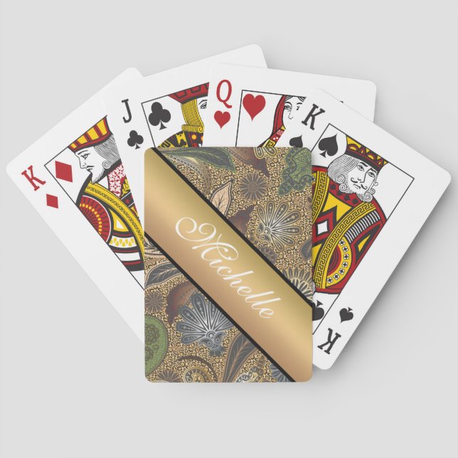 Baraja De Cartas Patrón Paisley de impresión animal (Reverso)