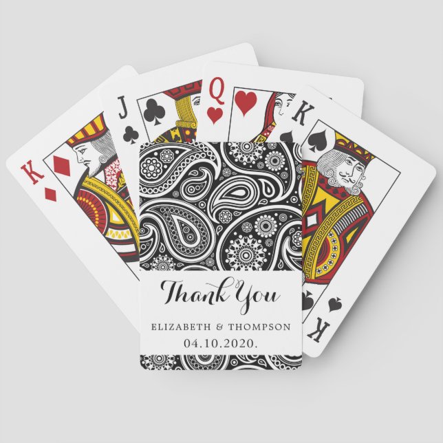 Baraja De Cartas Patrón Paisley, Paisley persa, Boteh, Boda (Reverso)