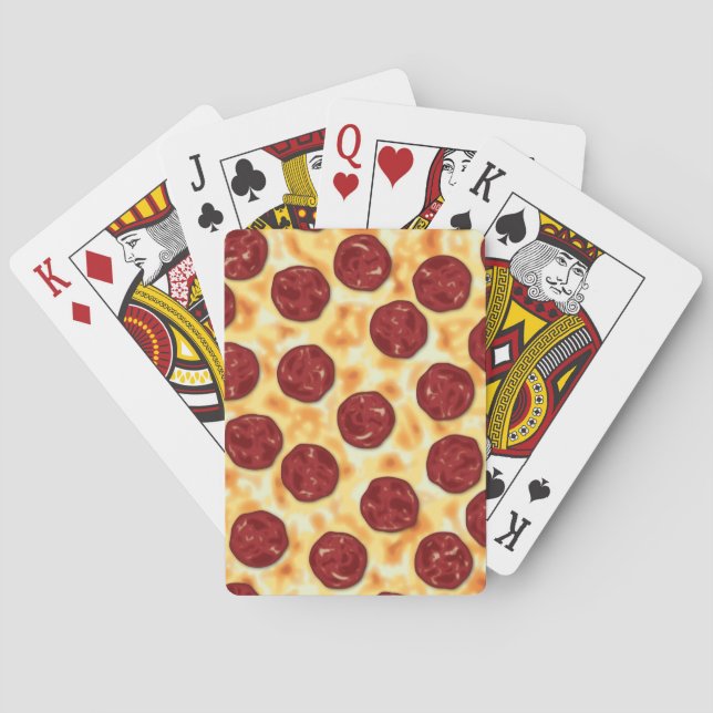 Baraja De Cartas Patrón Pepperoni Pizza (Reverso)