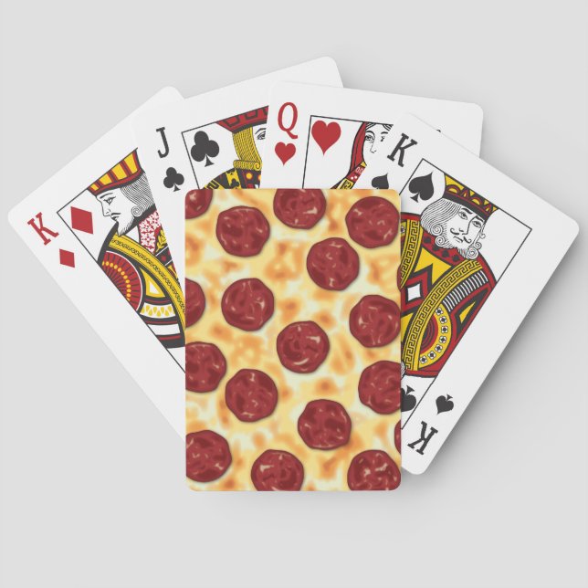 Baraja De Cartas Patrón Pepperoni Pizza (Reverso)