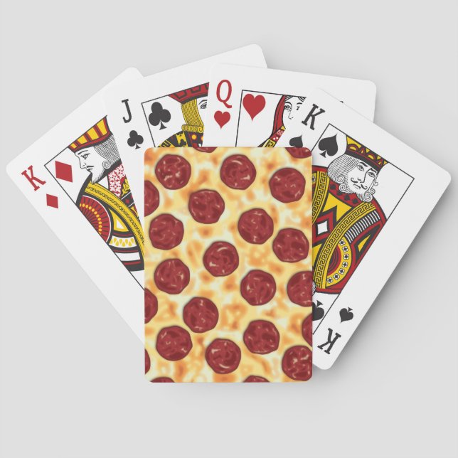 Baraja De Cartas Patrón Pepperoni Pizza (Reverso)