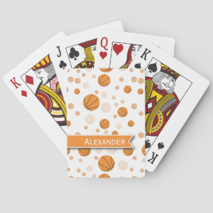 Baraja De Cartas Patrón personalizado de baloncesto en blanco
