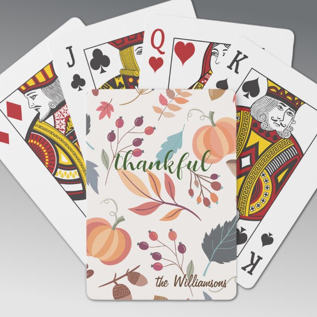 Baraja De Cartas Patrón personalizado de colores otoñales, agradeci (Subido por el creador)