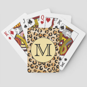 Baraja De Cartas Patrón personalizado de impresión de monograma leo