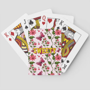 Baraja De Cartas Patrón personalizado de mariposa floral 