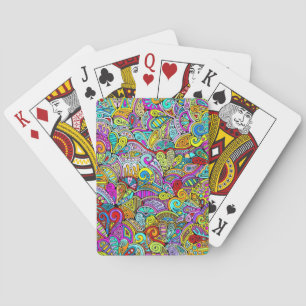 Baraja De Cartas Patrón Pintado A Mano Y Digitalmente Art. 6